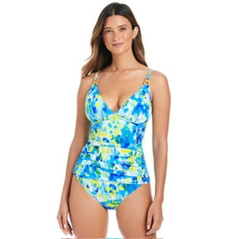 Bleu by Rod Beattie Life's A Beach Tankini Top & Sarong Hipster Bikini Bottoms 8